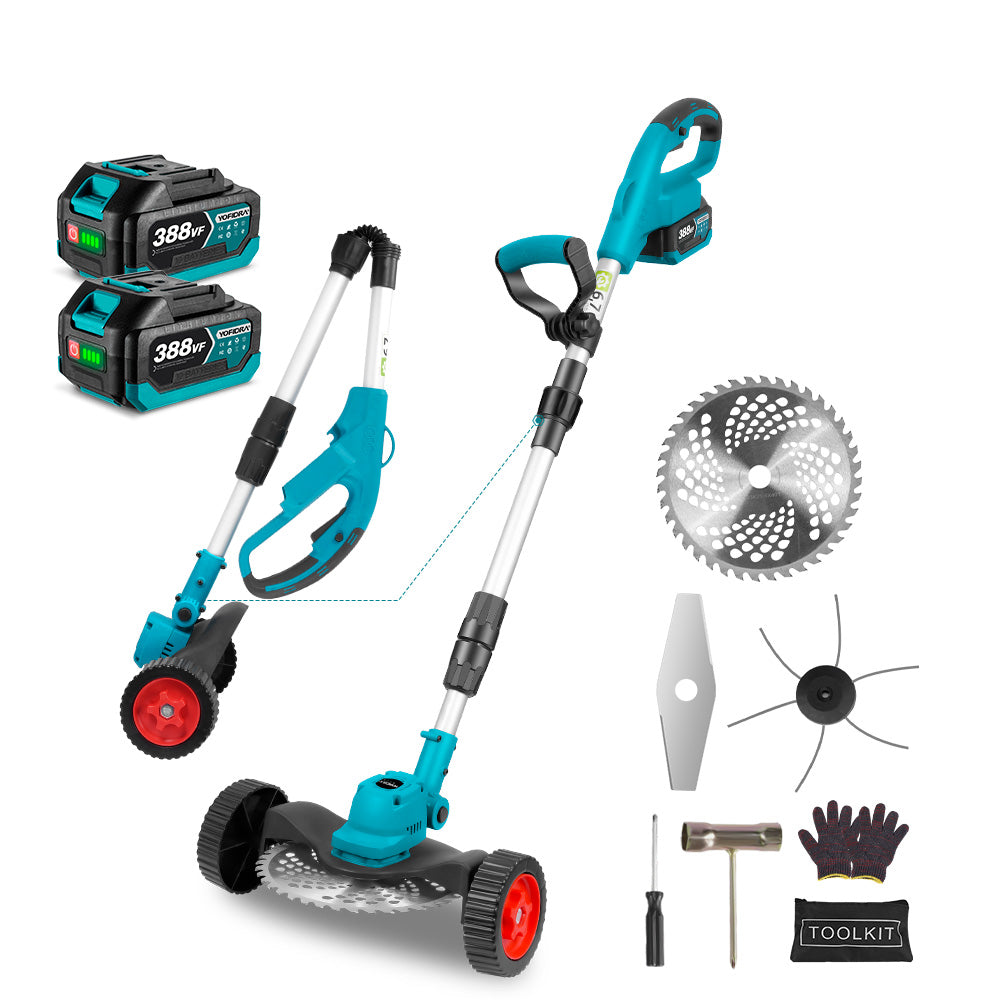 YOFIDRA 9 Inch Brushless Electric Lawn Mower Foldable Adjustable Cordless Trimmer | For Makita 18V Battery