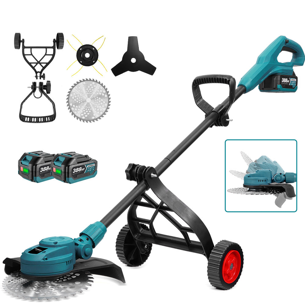 YOFIDRA 10" Brushless Cordless Grass Trimmer with 3 Blades – Compatible with Makita 18V-21V Batteries