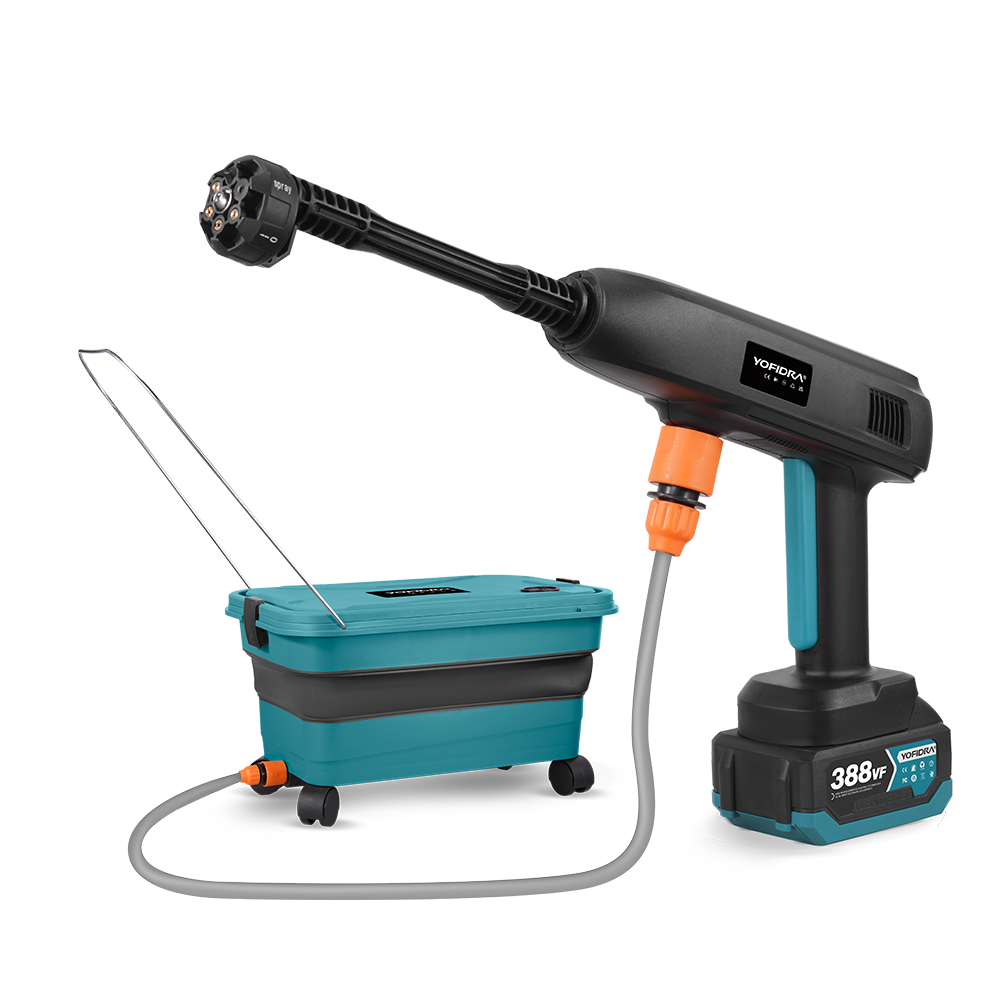 YOFIDRA High Pressure Water Gun Kit with 22L Foldable Bucket - Compatible with Makita 18V Batteries