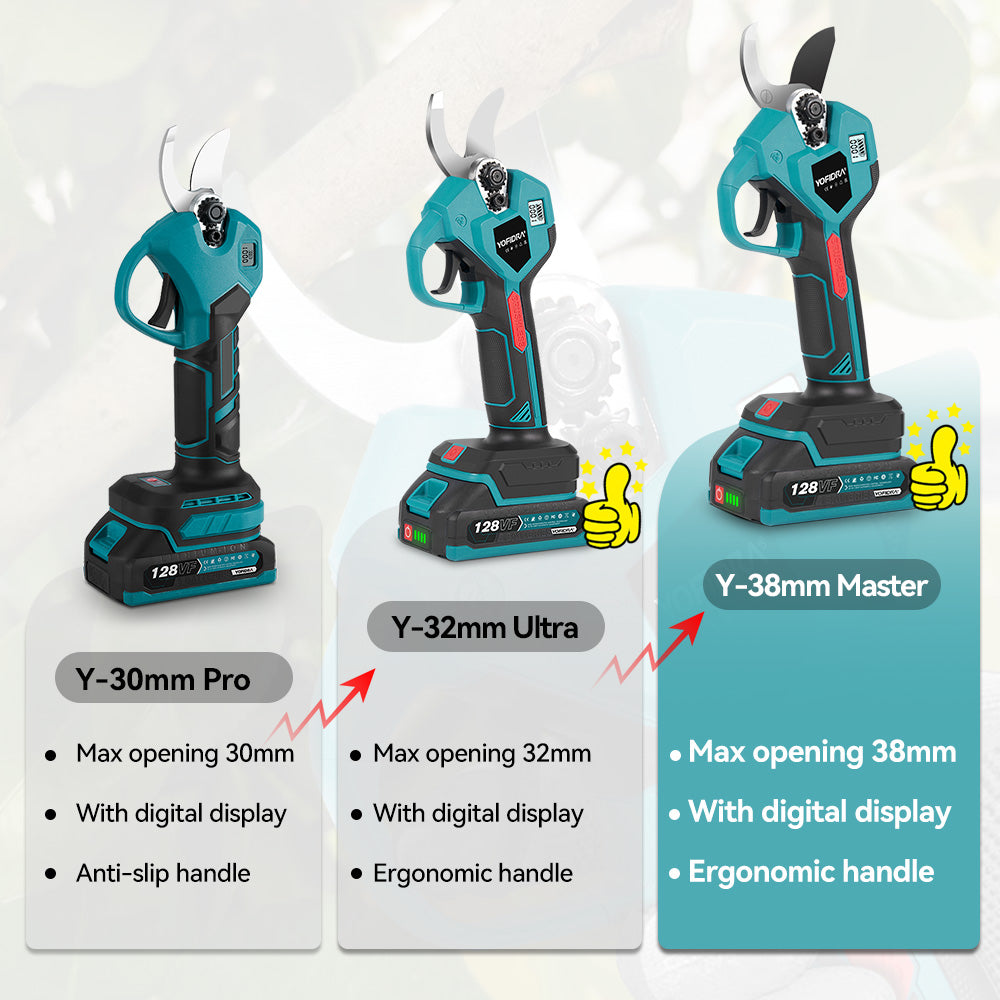 YOFIDRA 38mm Brushless 2 Gears Cordless Fruit Tree Bonsai Pruning Electric Scissors For Makita 18V Battery