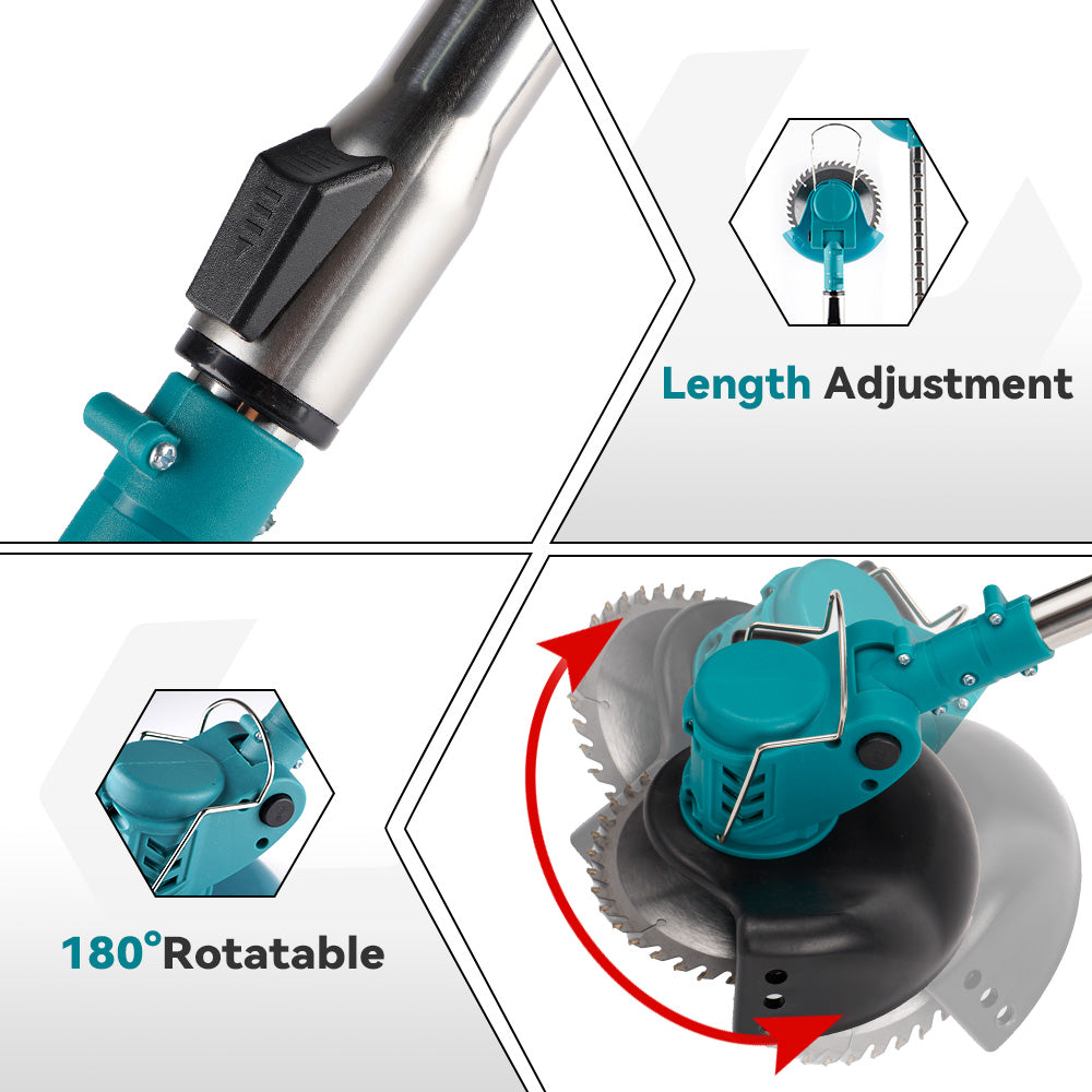 YOFIDRA Adjustable Cordless Electric Lawn Mower & Shrub Pruner- Compatible with Makita 18V Batteries