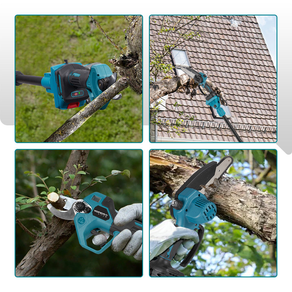 YOFIDRA Brushless Telescoping Pole Electric Chainsaw Scissors 3 IN 1 Garden Tree Pruning Power Tool For Makita 18V-21V Battery