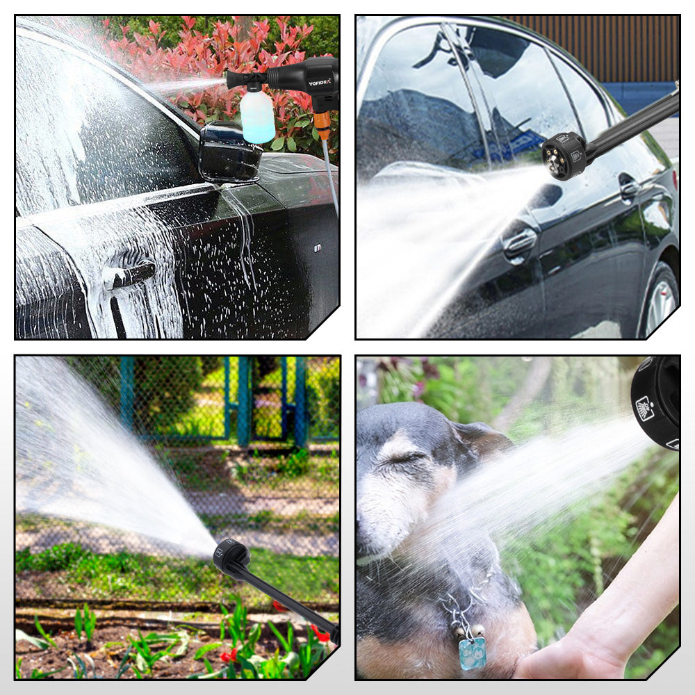 YOFIDRA 200Bar Brushless High Pressure Water Gun for Car and Garden Cleaning - Compatible with Makita 18V Batteries