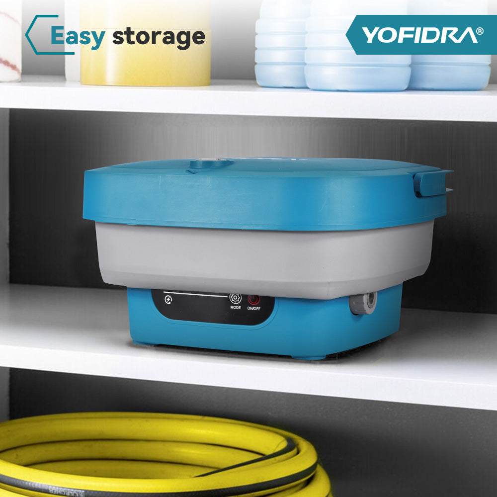 YOFIDRA High-Pressure Cordless Foldable Water Tank Washer, 4-Level Pressure, 6-in-1 Nozzle, Lockable Head, 3m Hose