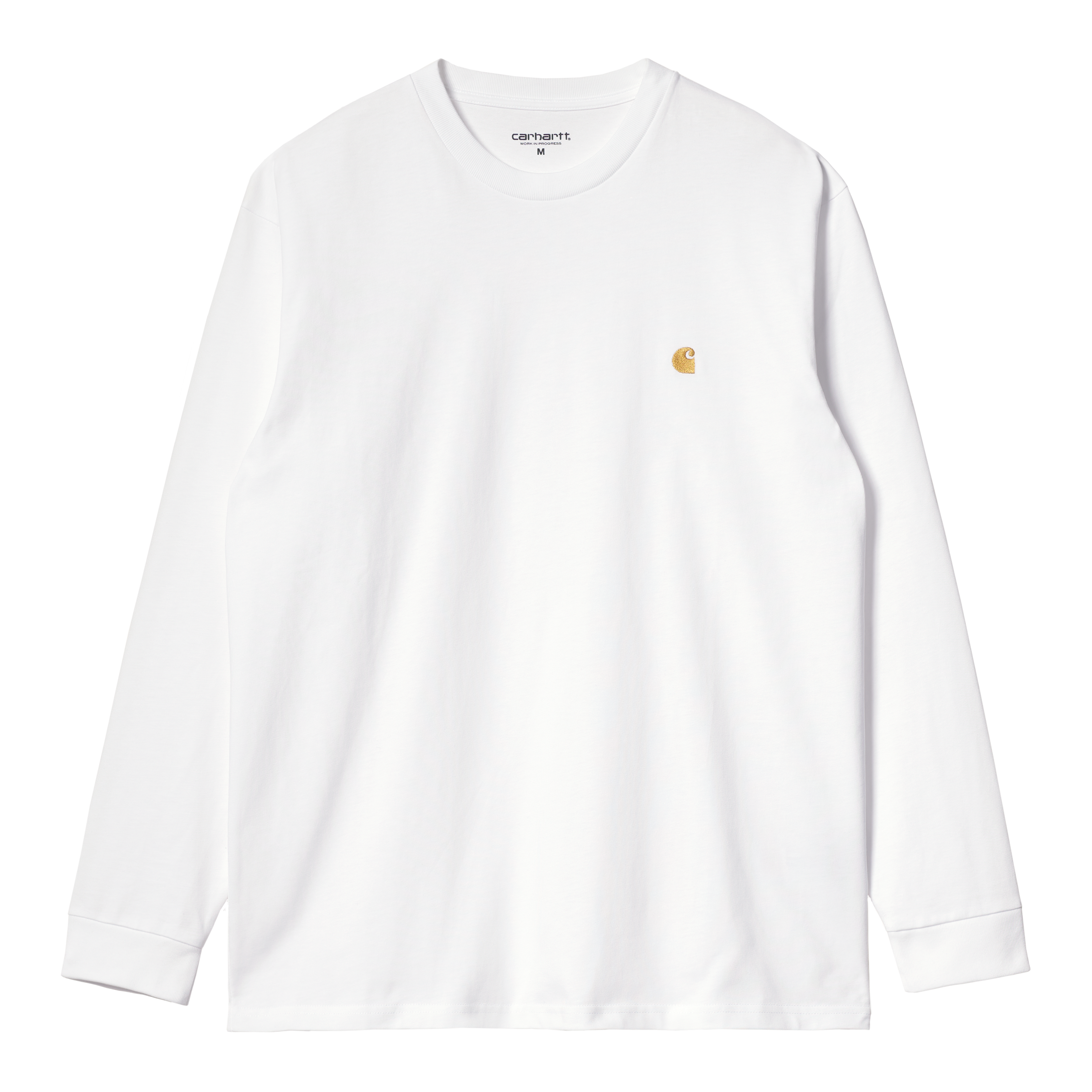 Carhartt WIP L/S Chase T-Shirt - White / Gold