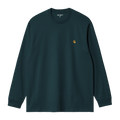 Carhartt WIP L/S Chase T-Shirt - Duck Blue / Gold