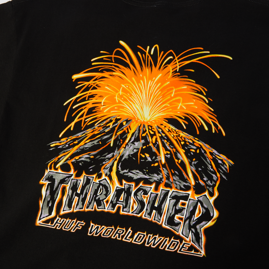 HUF x Thrasher Meltdown SS T-Shirt - Black