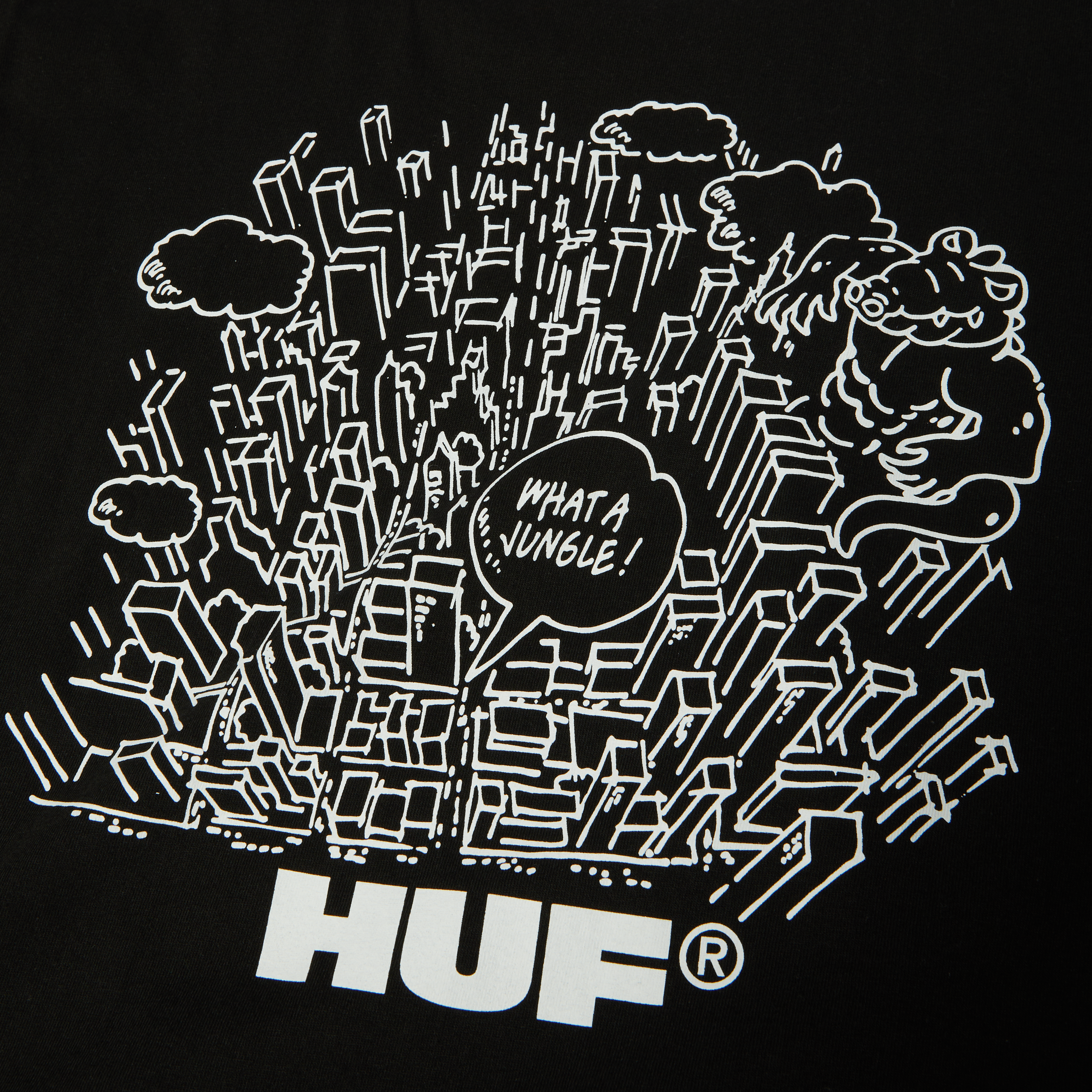 HUF - WHAT A JUNGLE T-SHIRT - BLACK