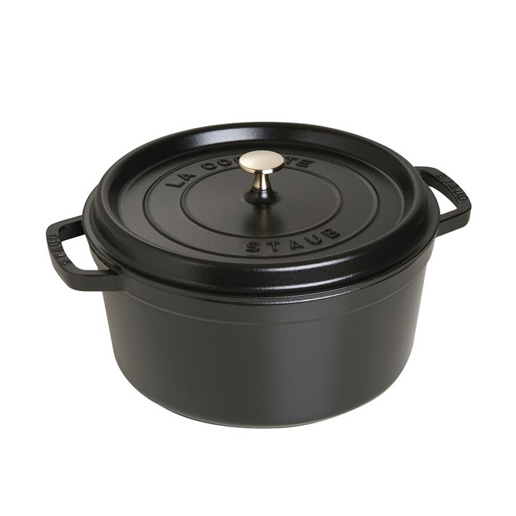 Staub Round Cocotte 6.7L / 7-Qt Black